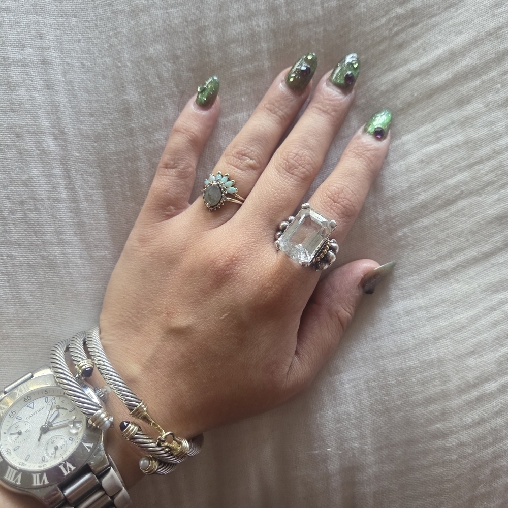 LAGOS Caviar Signature Ring Glacier Very Large Emerald Cut White Topaz Ring 18k - Picture 12 of 12